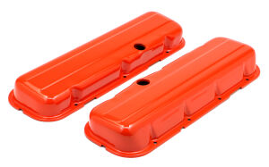 CHEVY 396-502 SHORT ORANGE POWDER COATED BAFFLED VALVE COVERS